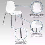Chaise empilable Flash Furniture HERCULES Series 770 lb avec support lombaire et cadre argenté