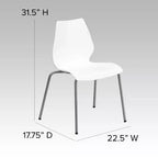 Chaise empilable Flash Furniture HERCULES Series 770 lb avec support lombaire et cadre argenté