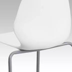 Chaise empilable Flash Furniture HERCULES Series 770 lb avec support lombaire et cadre argenté