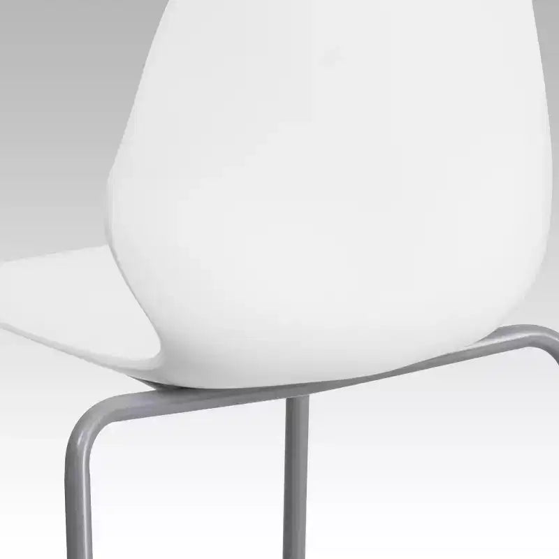 Chaise empilable Flash Furniture HERCULES Series 770 lb avec support lombaire et cadre argenté