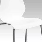 Chaise empilable Flash Furniture HERCULES Series 770 lb avec support lombaire et cadre argenté