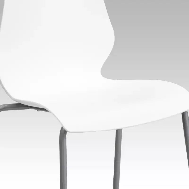 Chaise empilable Flash Furniture HERCULES Series 770 lb avec support lombaire et cadre argenté