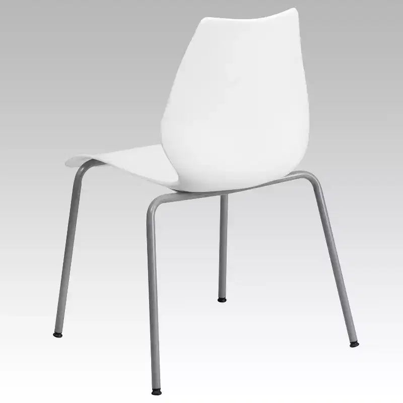 Chaise empilable Flash Furniture HERCULES Series 770 lb avec support lombaire et cadre argenté