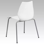 Chaise empilable Flash Furniture HERCULES Series 770 lb avec support lombaire et cadre argenté
