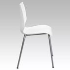 Chaise empilable Flash Furniture HERCULES Series 770 lb avec support lombaire et cadre argenté