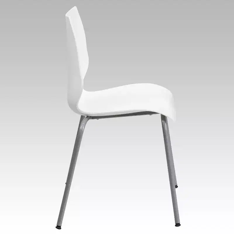 Chaise empilable Flash Furniture HERCULES Series 770 lb avec support lombaire et cadre argenté