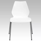 Chaise empilable Flash Furniture HERCULES Series 770 lb avec support lombaire et cadre argenté