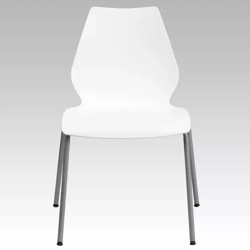 Chaise empilable Flash Furniture HERCULES Series 770 lb avec support lombaire et cadre argenté