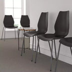 Chaise empilable Flash Furniture HERCULES Series 770 lb avec support lombaire et cadre argenté