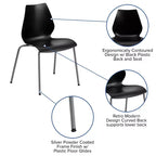 Chaise empilable Flash Furniture HERCULES Series 770 lb avec support lombaire et cadre argenté