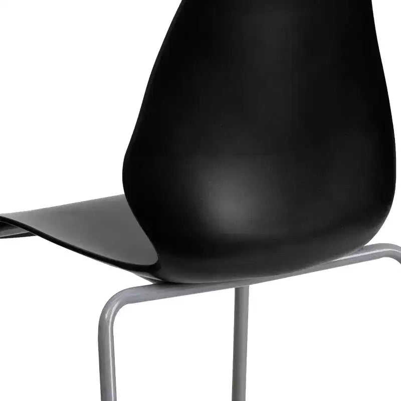 Chaise empilable Flash Furniture HERCULES Series 770 lb avec support lombaire et cadre argenté