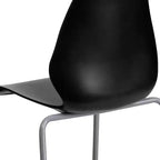 Chaise empilable Flash Furniture HERCULES Series 770 lb avec support lombaire et cadre argenté