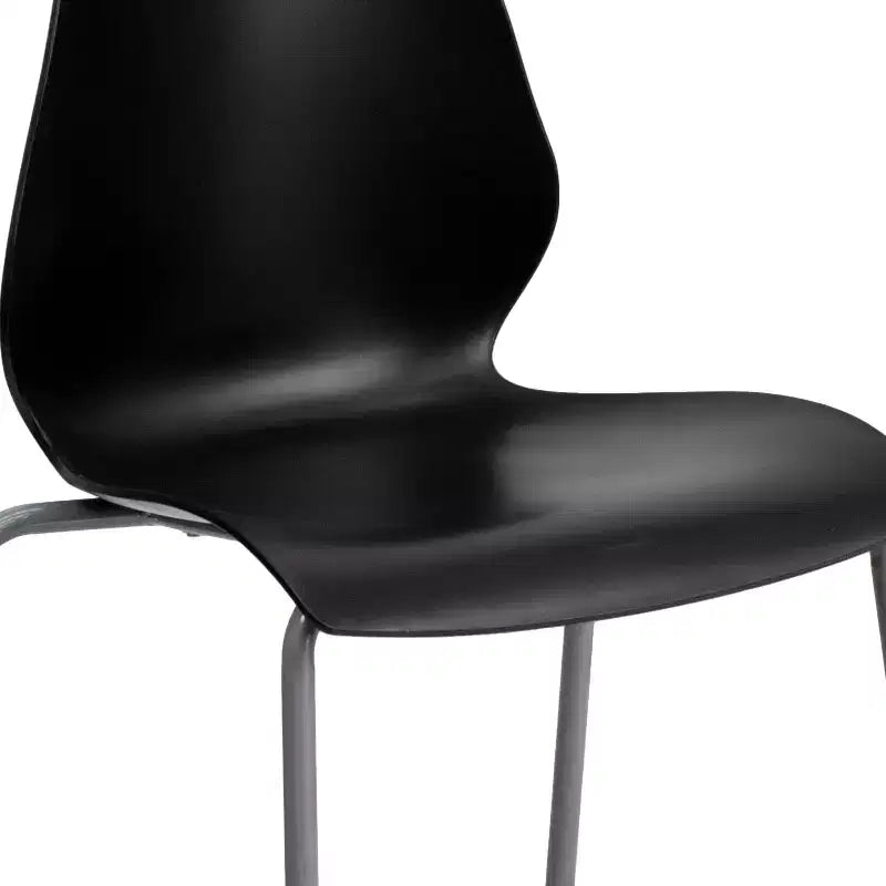 Chaise empilable Flash Furniture HERCULES Series 770 lb avec support lombaire et cadre argenté