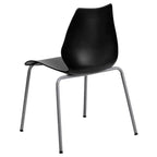Chaise empilable Flash Furniture HERCULES Series 770 lb avec support lombaire et cadre argenté