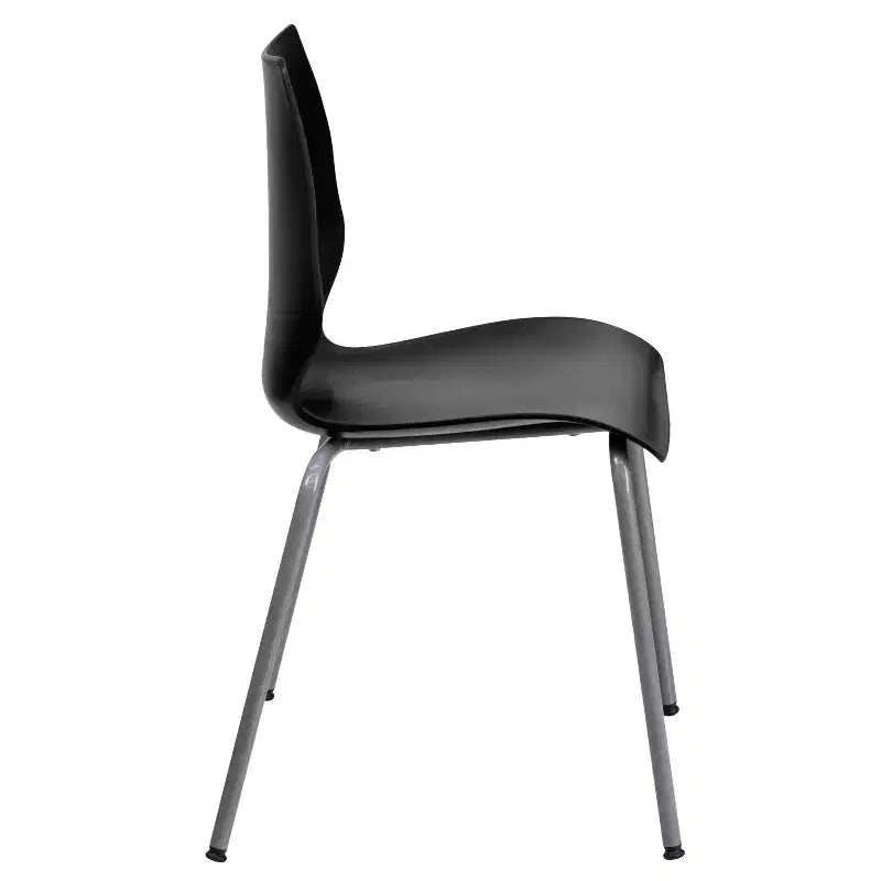 Chaise empilable Flash Furniture HERCULES Series 770 lb avec support lombaire et cadre argenté