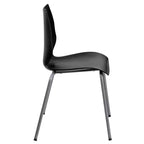 Chaise empilable Flash Furniture HERCULES Series 770 lb avec support lombaire et cadre argenté
