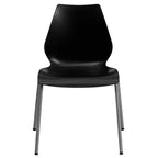 Chaise empilable Flash Furniture HERCULES Series 770 lb avec support lombaire et cadre argenté