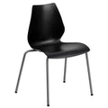 Chaise empilable Flash Furniture HERCULES Series 770 lb avec support lombaire et cadre argenté