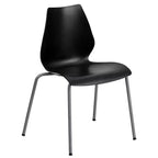 Chaise empilable Flash Furniture HERCULES Series 770 lb avec support lombaire et cadre argenté