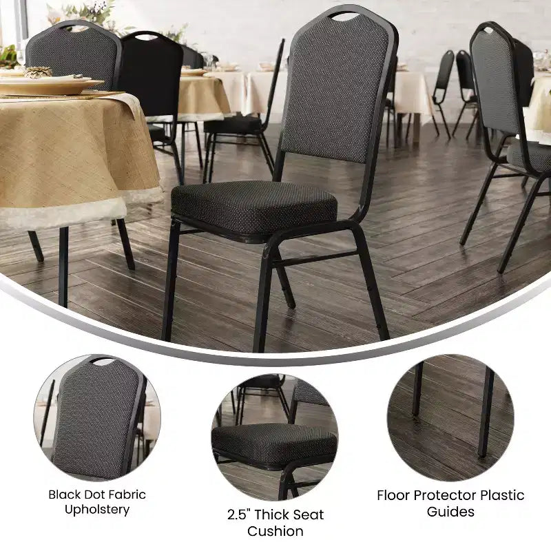 Chaise de banquet empilable à dossier couronné de la série HERCULES de Flash Furniture