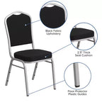 Chaise de banquet empilable à dossier couronné de la série HERCULES de Flash Furniture
