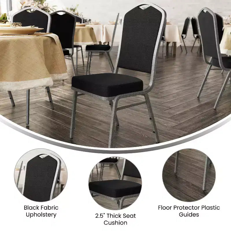 Chaise de banquet empilable à dossier couronné de la série HERCULES de Flash Furniture