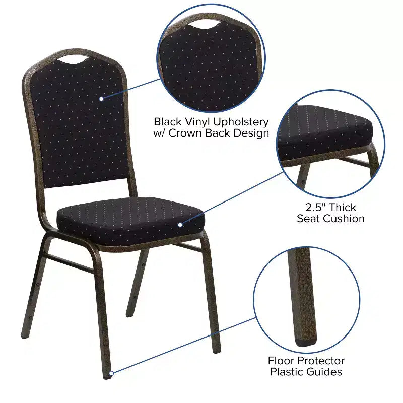 Chaise de banquet empilable à dossier couronné de la série HERCULES de Flash Furniture
