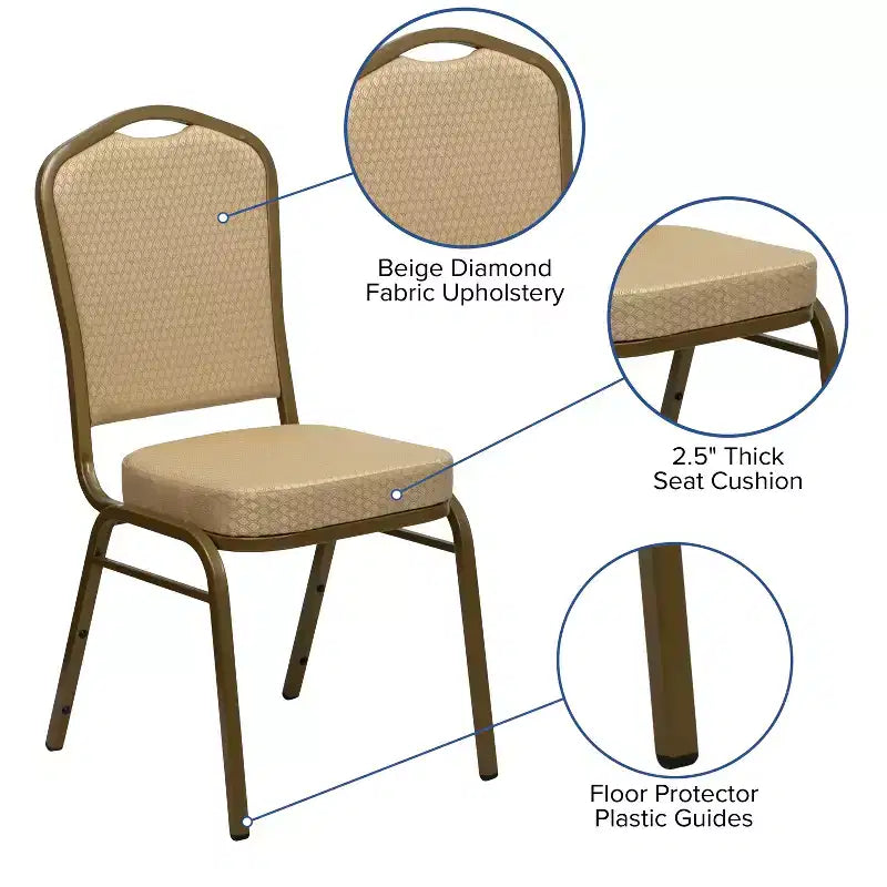 Chaise de banquet empilable à dossier couronné de la série HERCULES de Flash Furniture
