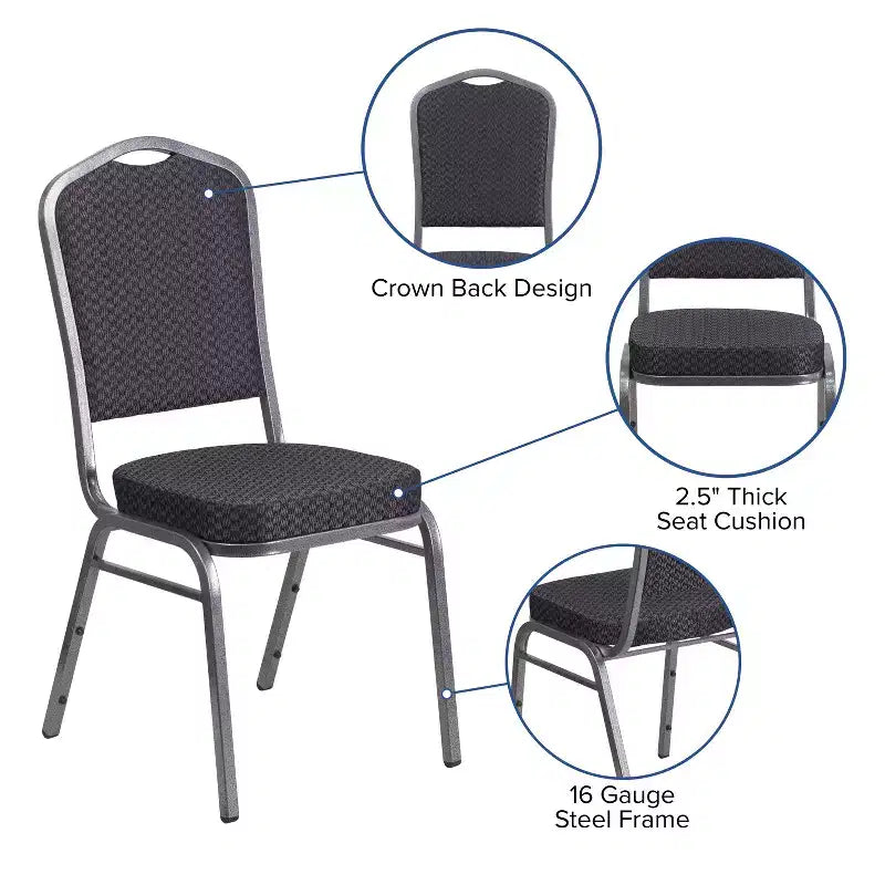 Chaise de banquet empilable à dossier couronné de la série HERCULES de Flash Furniture