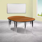 Ensemble de table d'activités Flash Furniture 3 pièces 76" ovale avec laminé thermique gris et pieds réglables en hauteur standard