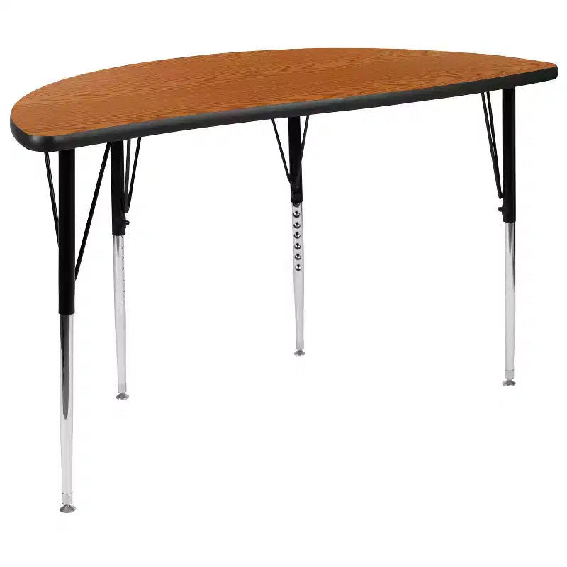 Ensemble de table d'activités Flash Furniture 3 pièces 76" ovale avec laminé thermique gris et pieds réglables en hauteur standard