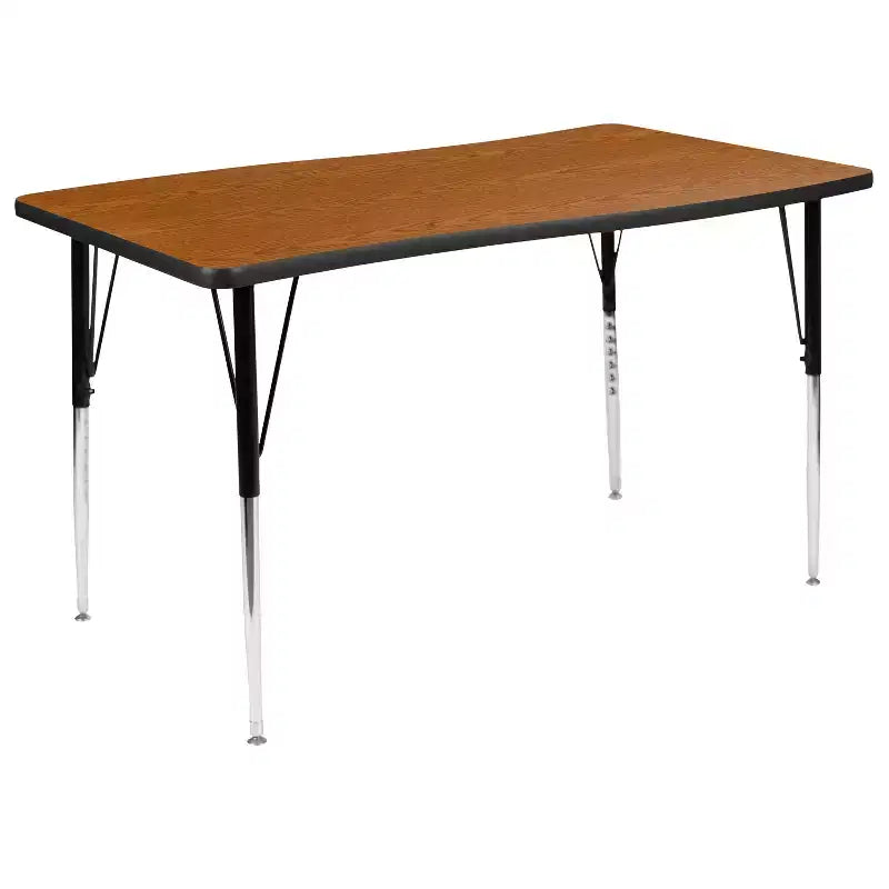 Ensemble de table d'activités Flash Furniture 3 pièces 76" ovale avec laminé thermique gris et pieds réglables en hauteur standard