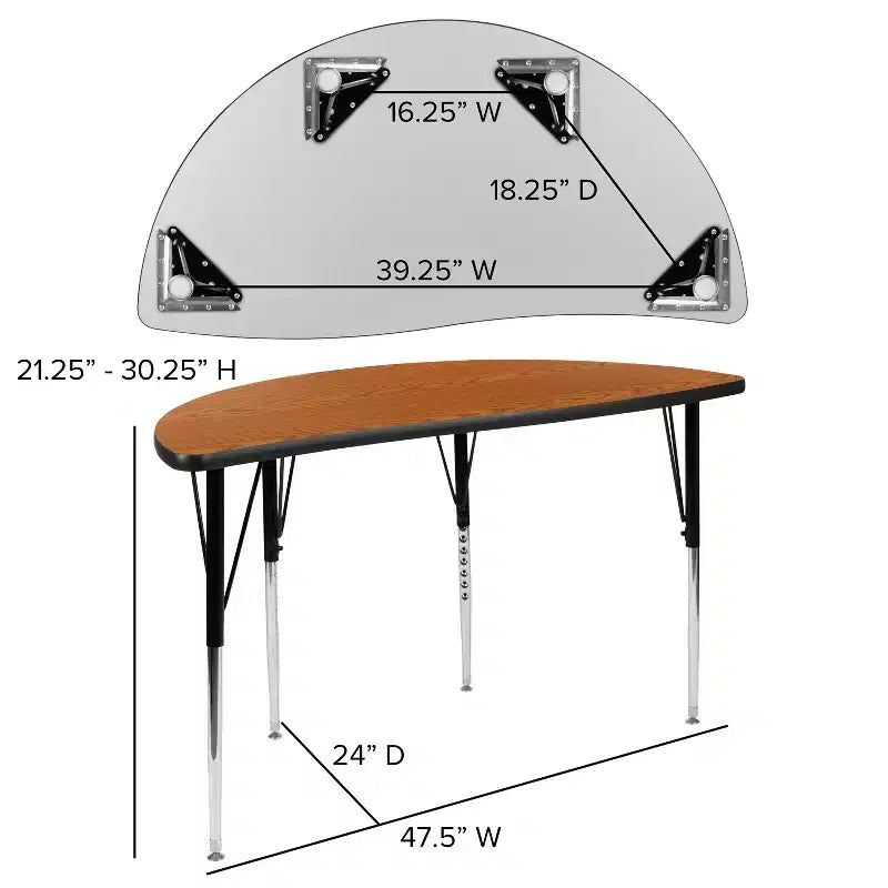 Ensemble de table d'activités Flash Furniture 3 pièces 76" ovale avec laminé thermique gris et pieds réglables en hauteur standard