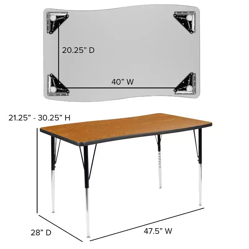 Ensemble de table d'activités Flash Furniture 3 pièces 76" ovale avec laminé thermique gris et pieds réglables en hauteur standard