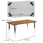 Ensemble de table d'activités Flash Furniture 3 pièces 76" ovale avec laminé thermique gris et pieds réglables en hauteur standard