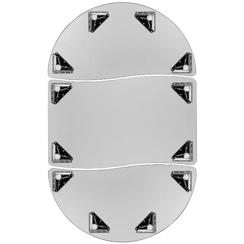 Ensemble de table d'activités Flash Furniture 3 pièces 76" ovale avec laminé thermique gris et pieds réglables en hauteur standard