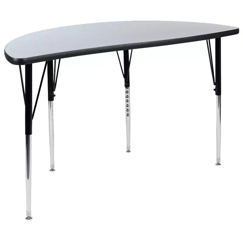 Ensemble de table d'activités Flash Furniture 3 pièces 76" ovale avec laminé thermique gris et pieds réglables en hauteur standard
