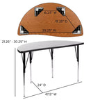 Ensemble de table d'activités Flash Furniture 3 pièces 76" ovale avec laminé thermique gris et pieds réglables en hauteur standard
