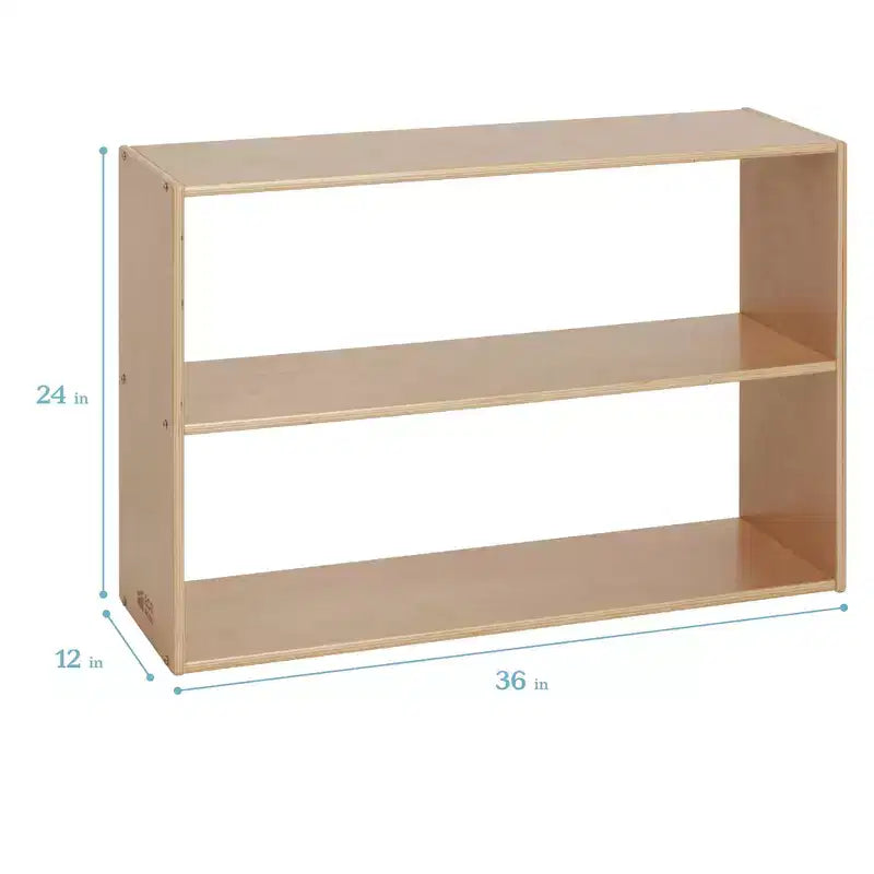 Meuble de rangement double-face à 2 étagères ECR4Kids Streamline, 24 po, mobilier de salle de classe