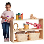 Meuble de rangement double-face à 2 étagères ECR4Kids Streamline, 24 po, mobilier de salle de classe