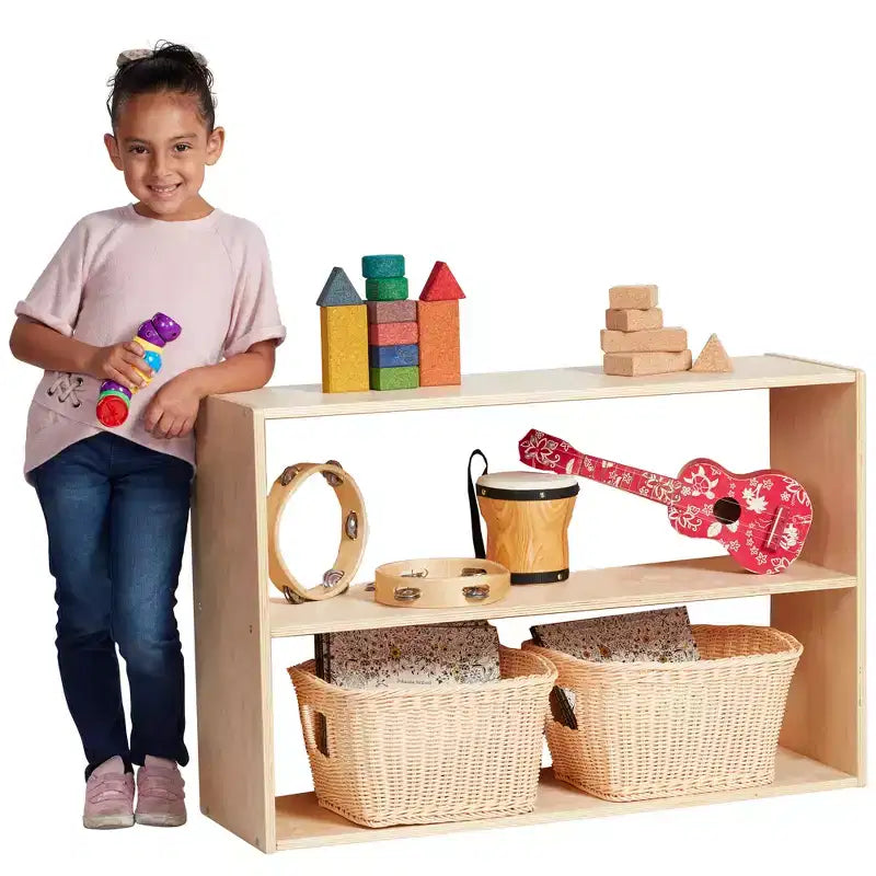 Meuble de rangement double-face à 2 étagères ECR4Kids Streamline, 24 po, mobilier de salle de classe