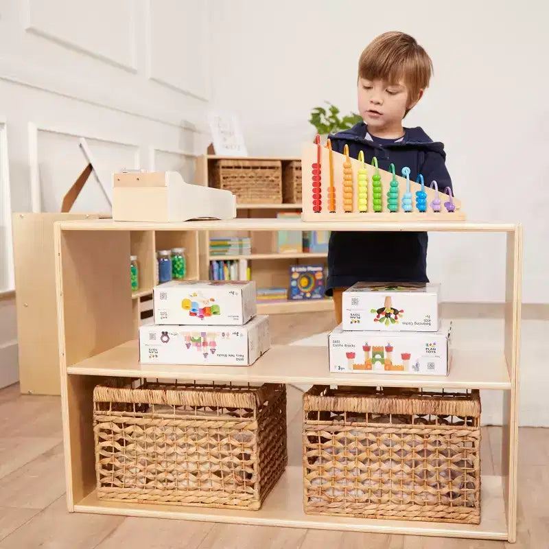 Meuble de rangement double-face à 2 étagères ECR4Kids Streamline, 24 po, mobilier de salle de classe