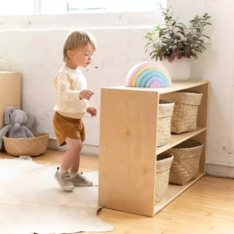 Meuble de rangement double-face à 2 étagères ECR4Kids Streamline, 24 po, mobilier de salle de classe
