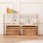 Meuble de rangement double-face à 2 étagères ECR4Kids Streamline, 24 po, mobilier de salle de classe