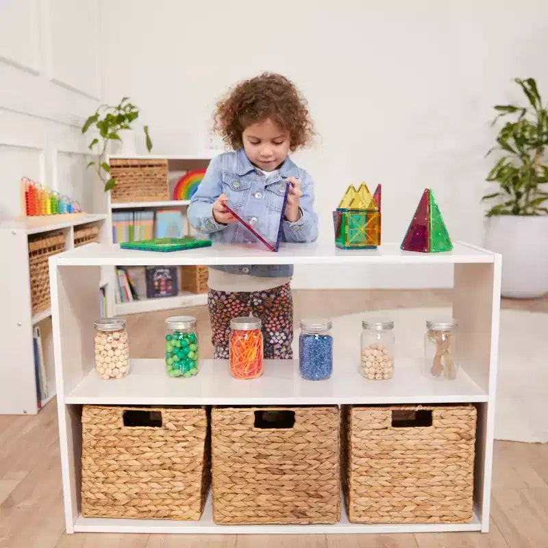 Meuble de rangement double-face à 2 étagères ECR4Kids Streamline, 24 po, mobilier de salle de classe