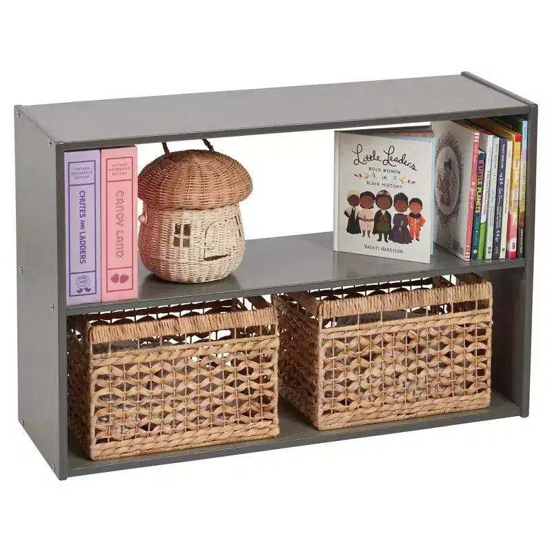 Meuble de rangement double-face à 2 étagères ECR4Kids Streamline, 24 po, mobilier de salle de classe