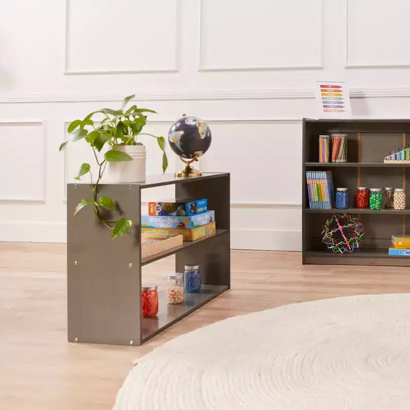 Meuble de rangement double-face à 2 étagères ECR4Kids Streamline, 24 po, mobilier de salle de classe