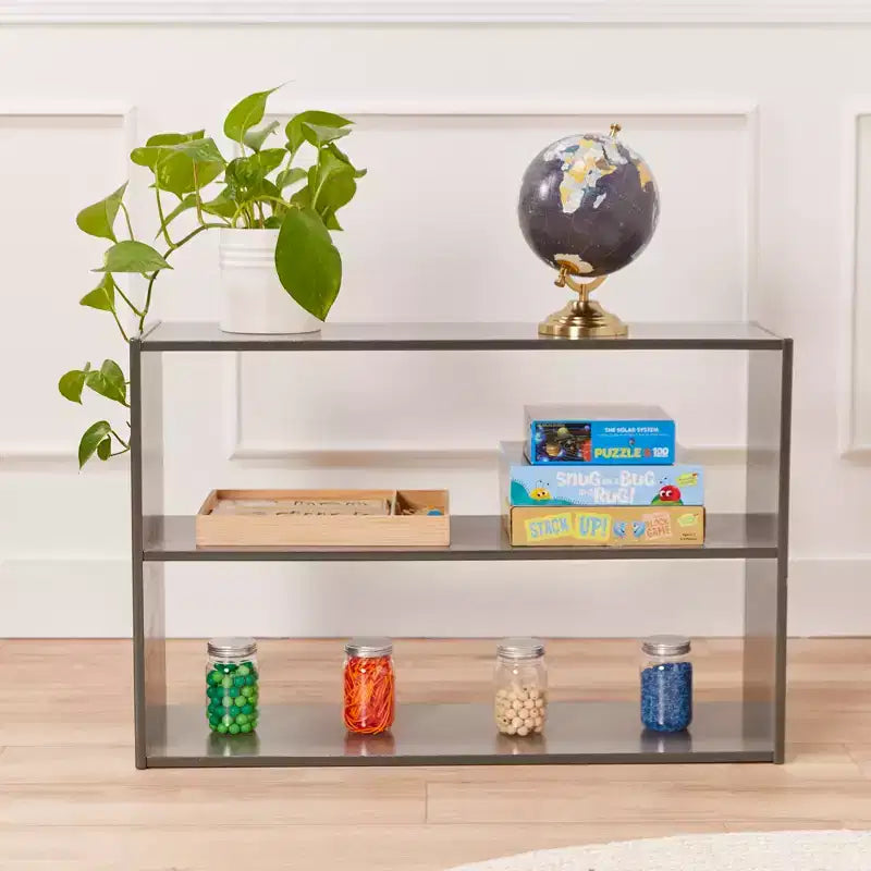 Meuble de rangement double-face à 2 étagères ECR4Kids Streamline, 24 po, mobilier de salle de classe