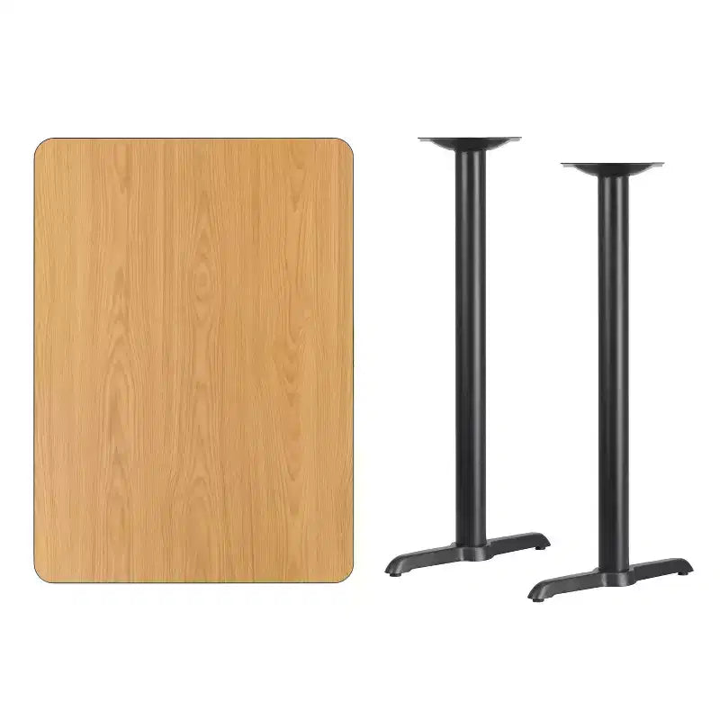 Table de bar rectangulaire en stratifié Emma et Oliver 30x42 avec bases 5x22