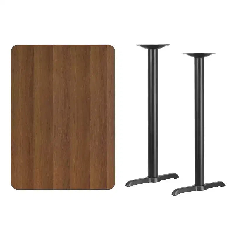 Table de bar rectangulaire en stratifié Emma et Oliver 30x42 avec bases 5x22